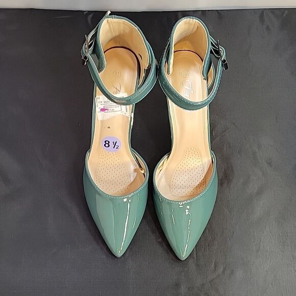 BRAND NEW LINK WOMEN"S FASHION ANKLE STRAP BUCKLE SLIP ON POINTED TOE SHOE - Picture 4 of 15